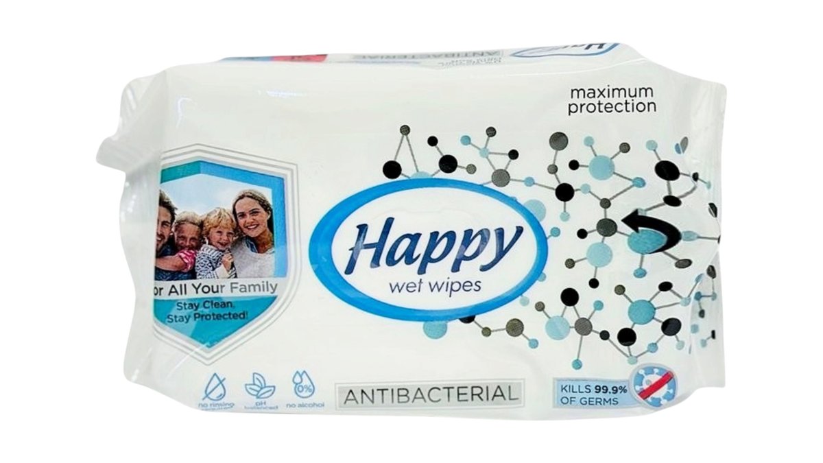 Happy Wet Wipes Antibacterial 25pcs