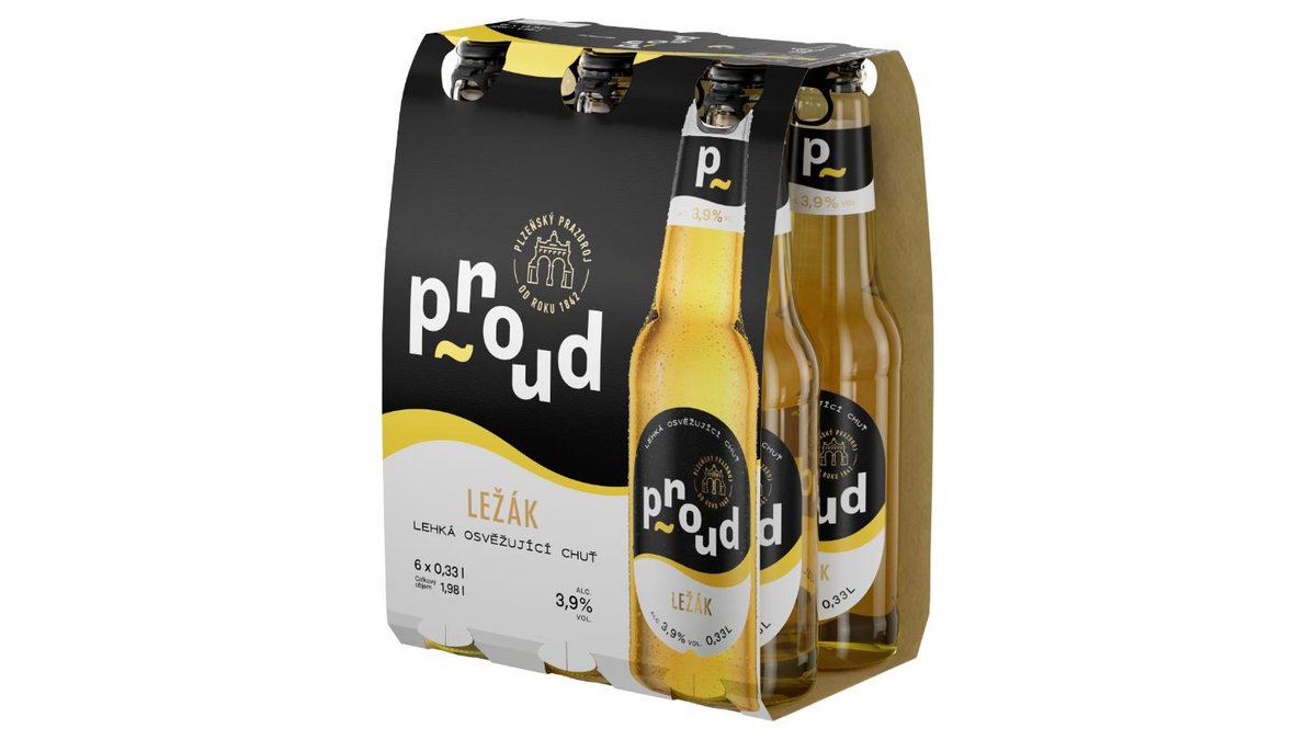 Proud Pivo ležák ochucený 6 x 0,33l (1,98l)