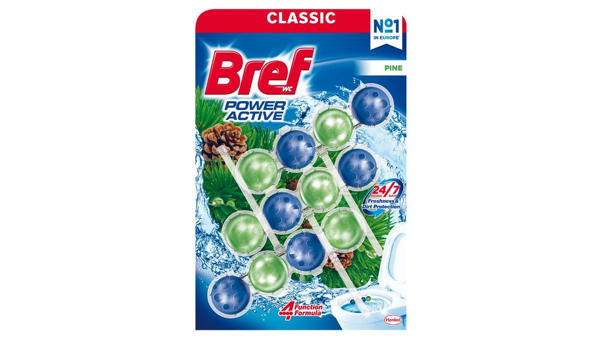 Bref Power Active Pine tuhý WC blok 3 x 50g