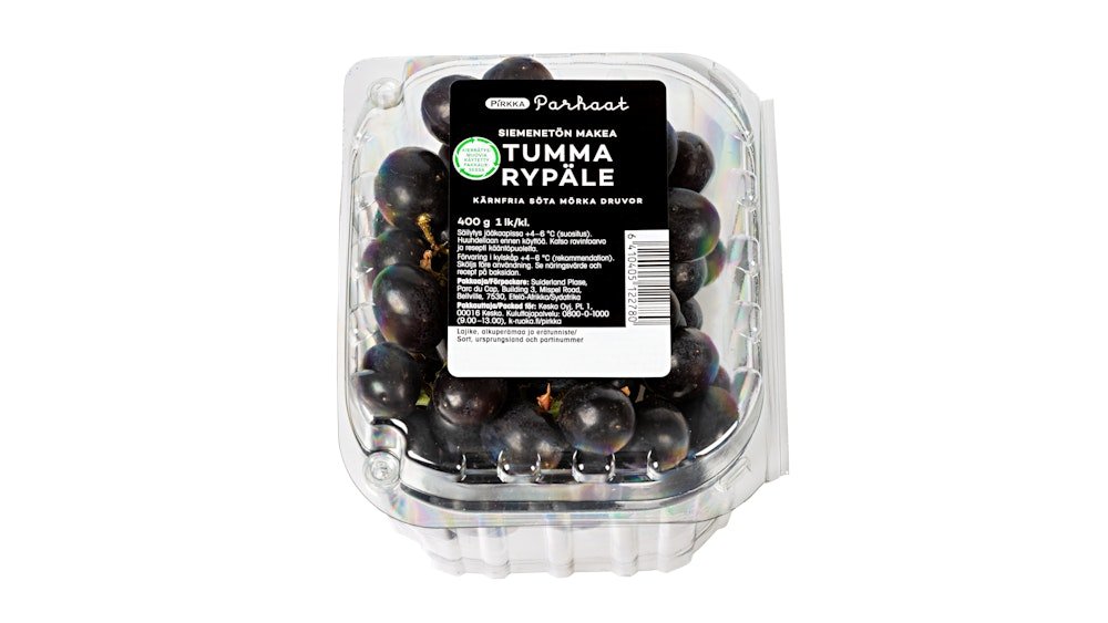 Pirkka Parhaat siemenetön makea tumma rypäle 400g 1lk | K-Supermarket ...