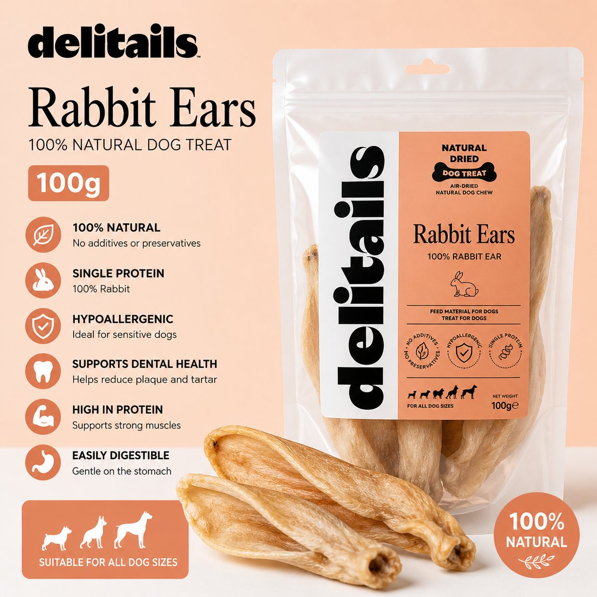 Delitails Rabbit Ears 100gr
