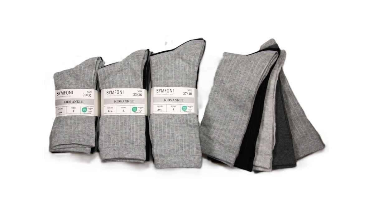 Tennissokker sort 5 pk 5 stk.