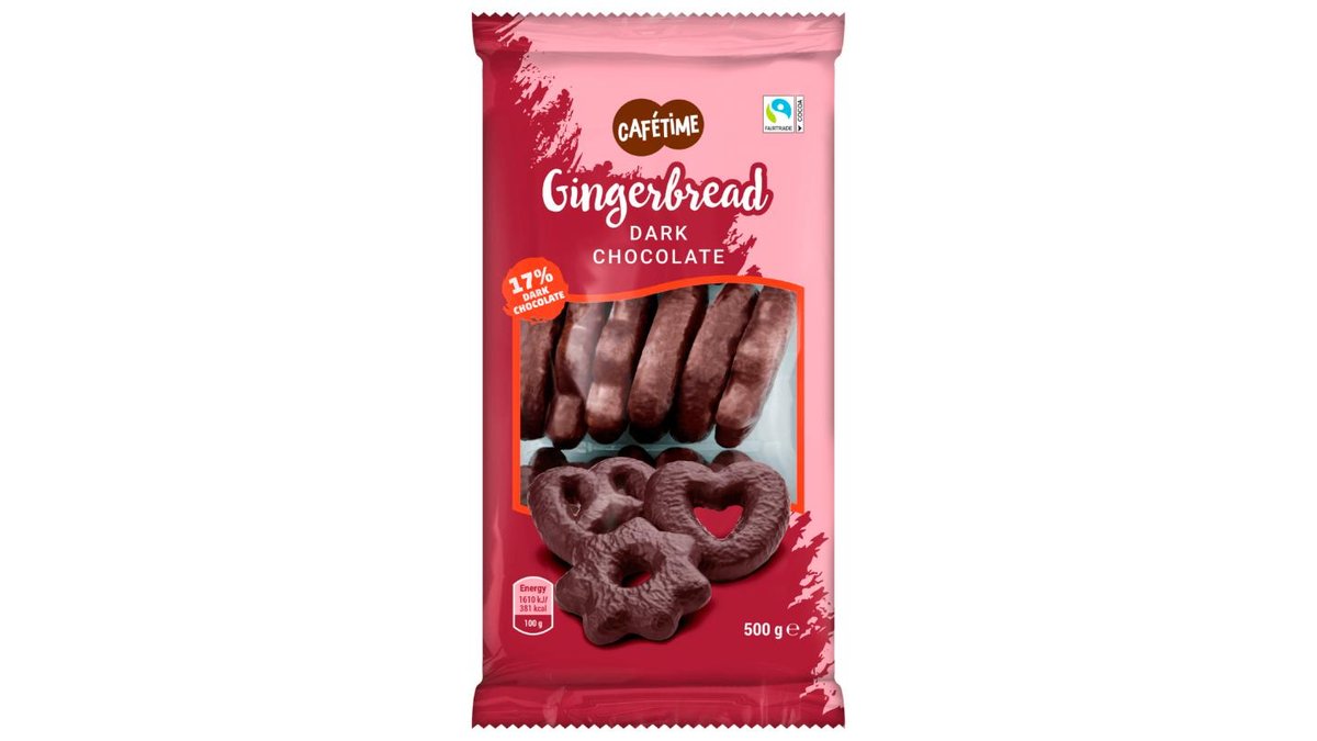 Café Time Jemné pečivo s perníkovou chutí máčené v hořké čokoládě 500g