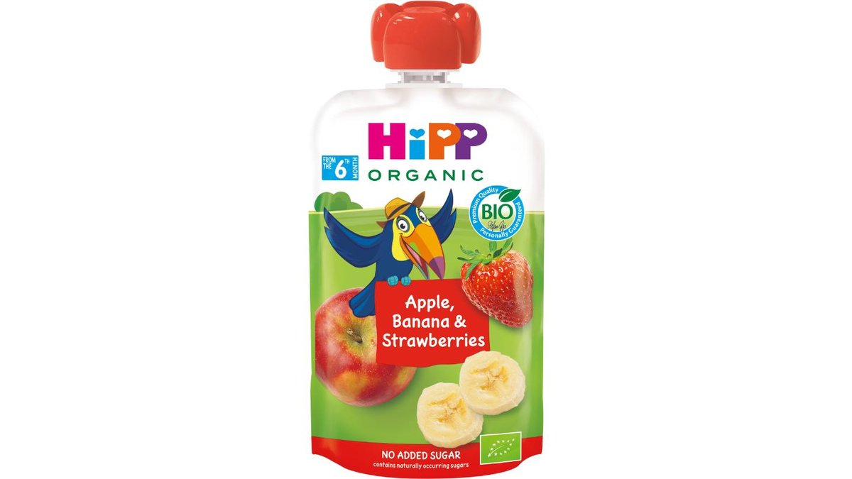 Hipp Smoothie Äpple Banan & Jordgubb 6 mån EKO, 100 g