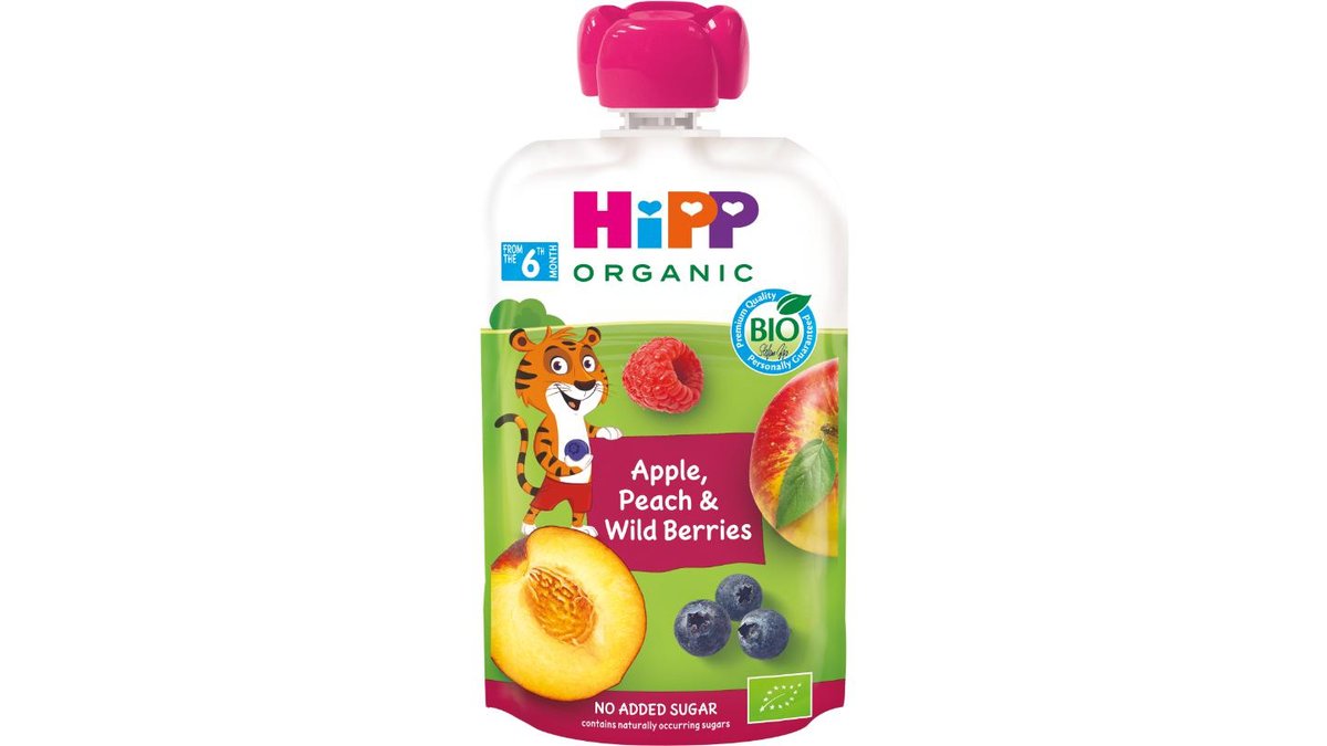 Hipp Smoothie Äpple Persika Blåbär & Hallon 6 mån EKO, 100 g