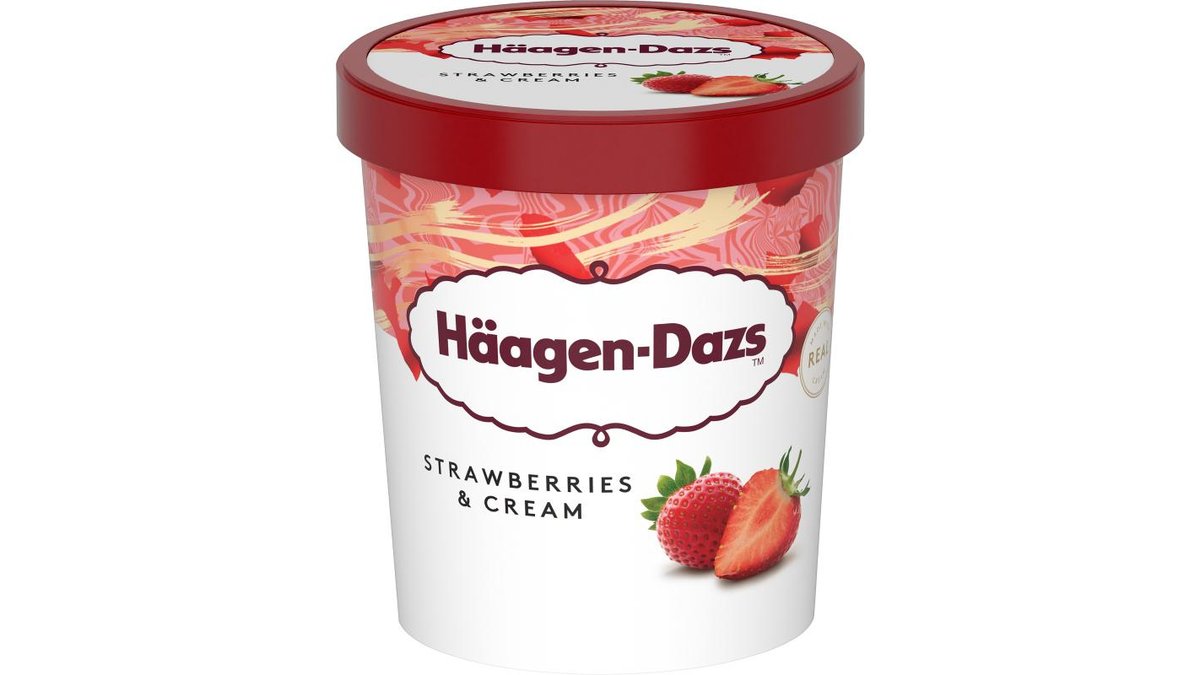 ❄️ Häagen Dazs Glass Strawberries & Cream, 460 ml