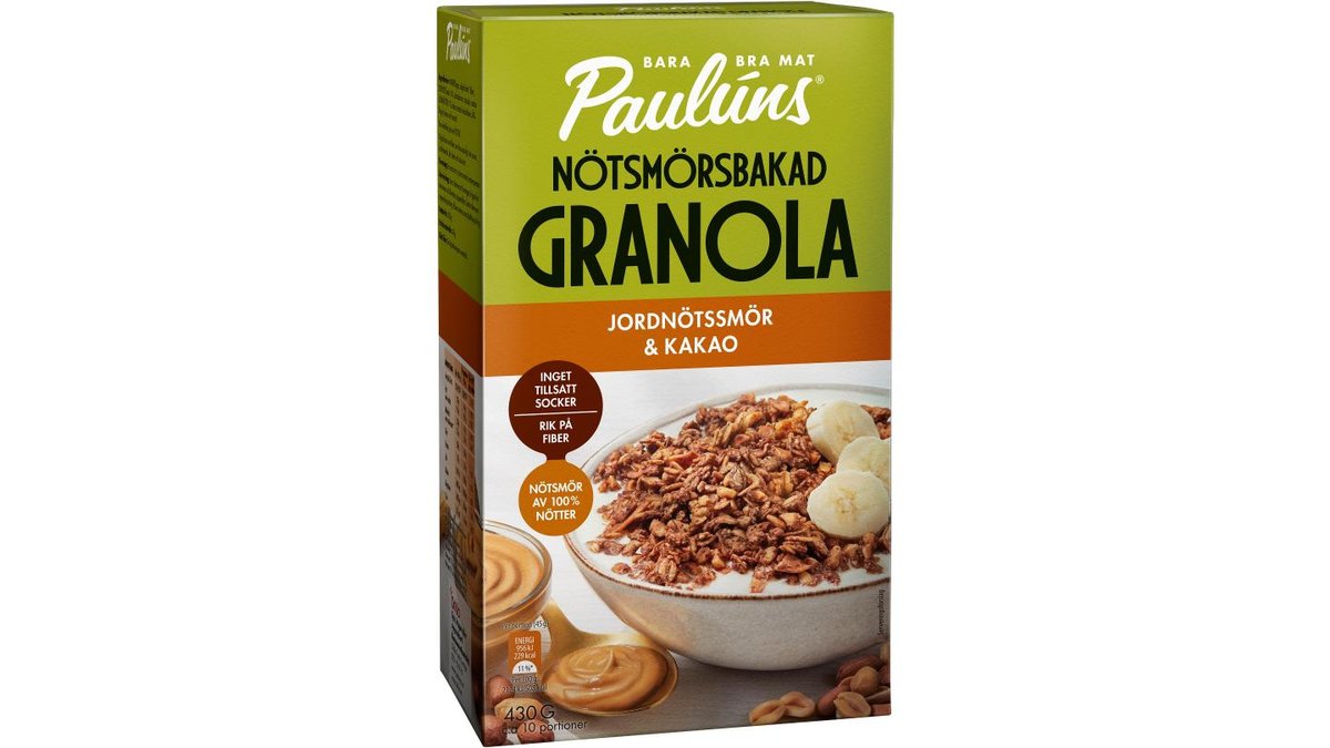 Paulúns Granola Jordnötssmör/Kakao, 430 g
