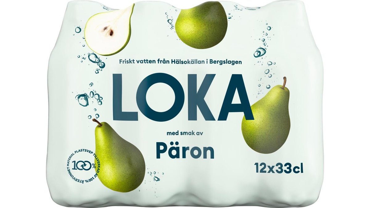 Loka Kolsyrat Vatten Päron, 12x33 cl