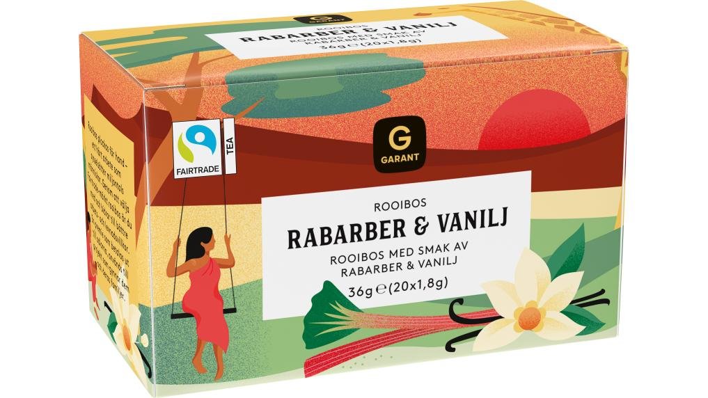 Garant Te Rabarber Vanilj Rött, 20-pack
