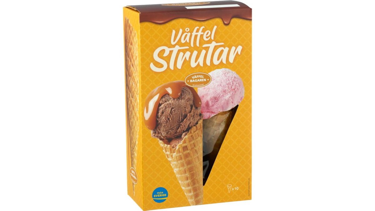 Våffelbagaren Våffelstrutar, 10-pack