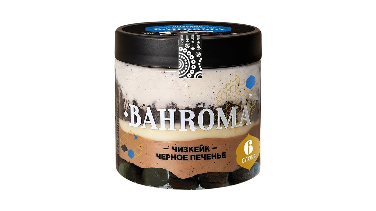 Мороженое Bahroma Пломбир Чизкейк-черное печенье 320 г