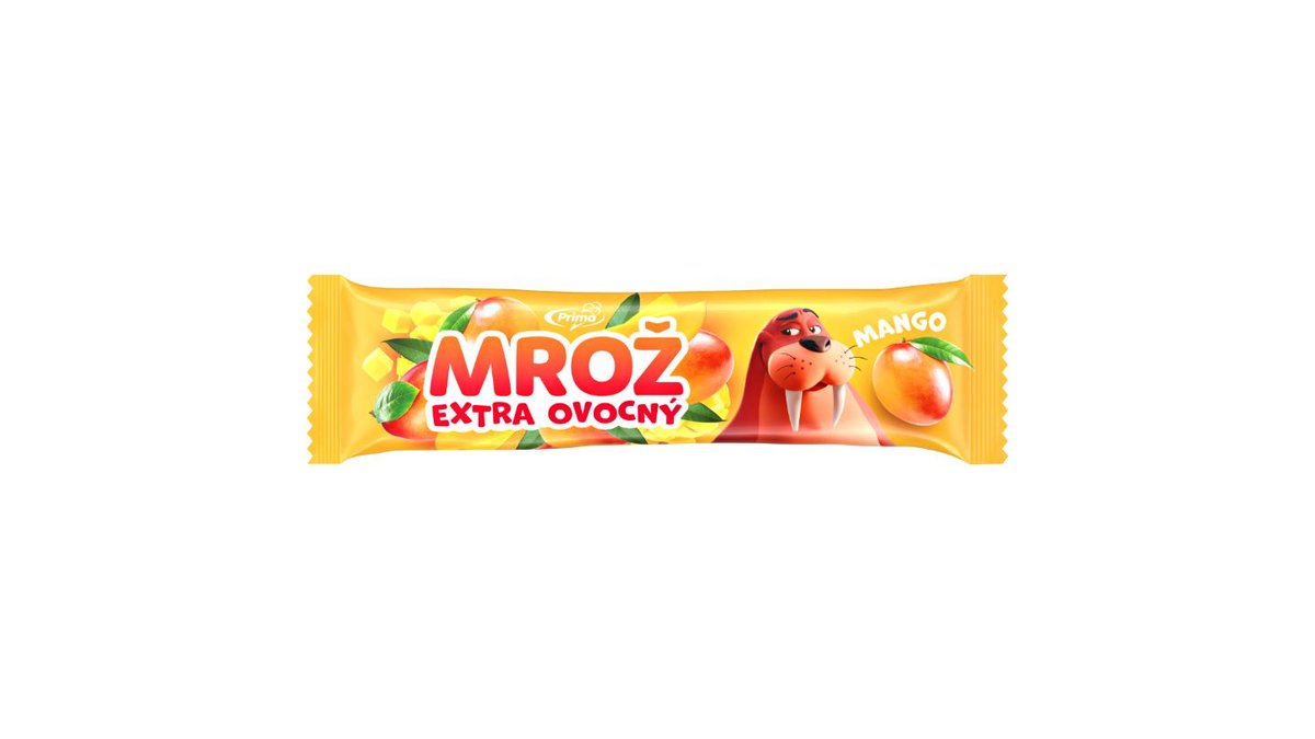 Prima Mrož Mrazený krém ovocný mango v bielej poleve 50 ml
