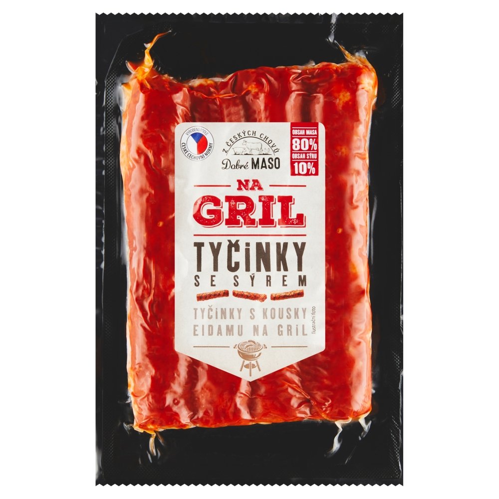Masové tyčinky Na gril se sýrem