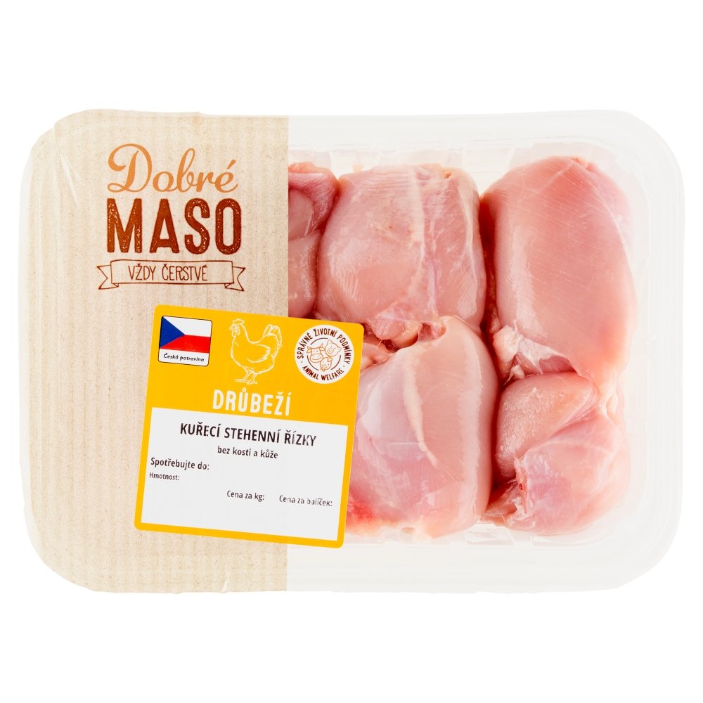 Kuřecí stehenní řízek Dobré maso chlazený bez kůže, cena za kg