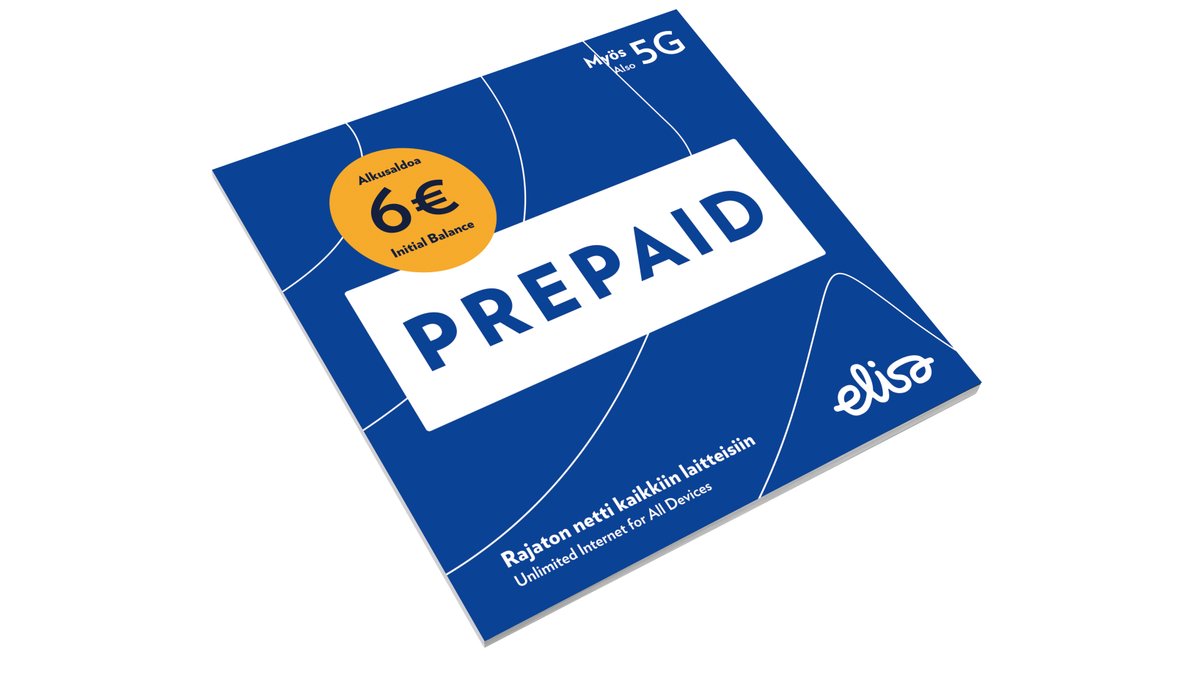 Elisa Prepaid -aloituspakkaus (6€ saldoa)