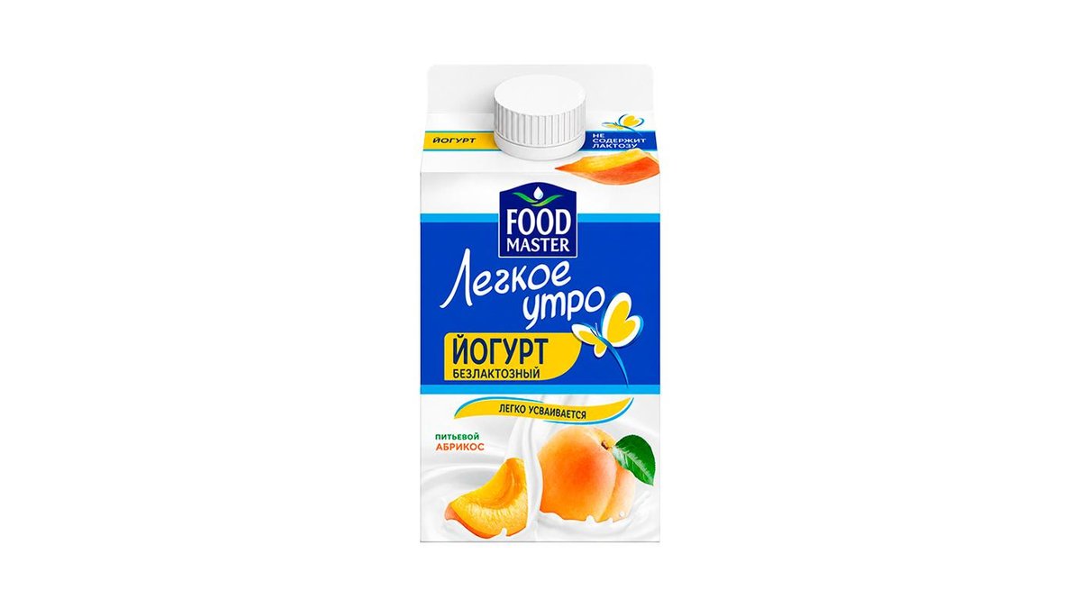 Йогурт питьевой Food Master 2% безлактозный абрикосовый 450 г