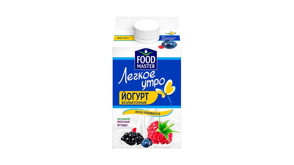 Йогурт питьевой Food Master 2% безлактозный лесные ягоды 450 г