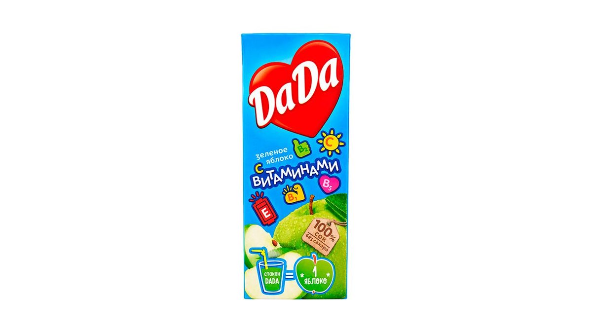 Сок DaDa зеленое яблоко 0,2 л