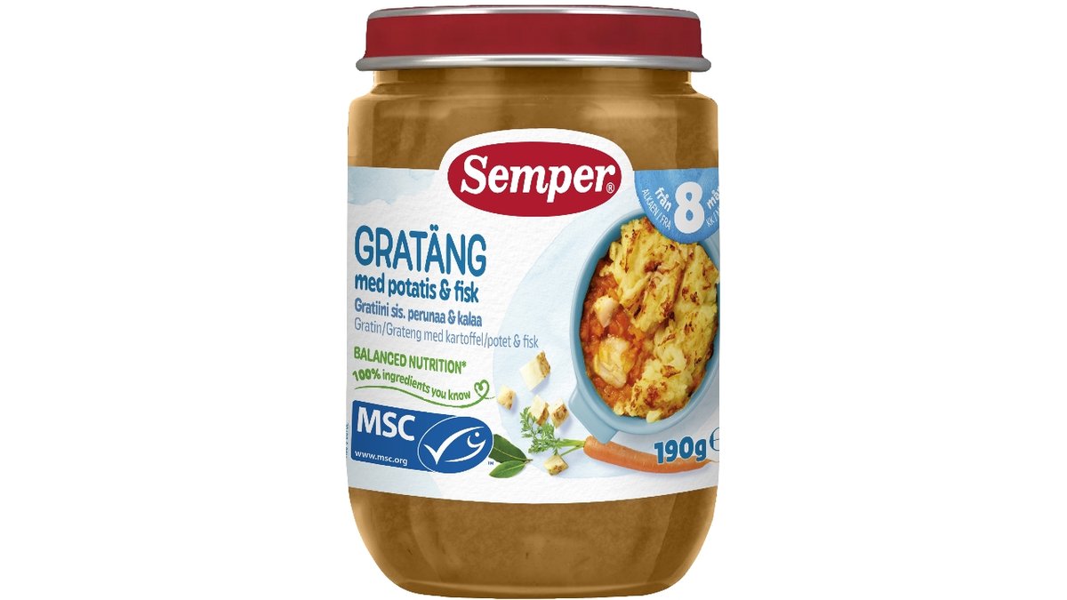 Semper kartoffelmos/laks 190 g 190 g