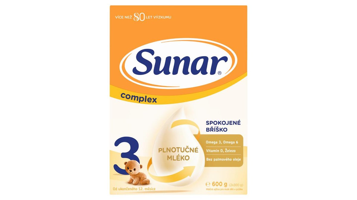 Sunar Complex 3 mléčná výživa pro malé děti v prášku 2 x 300g (600g)
