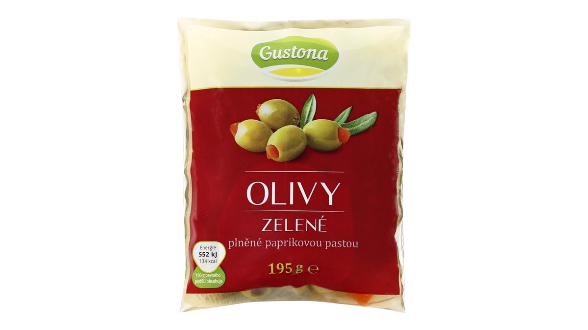 Gustona Olivy zelené plněné paprikovou pastou