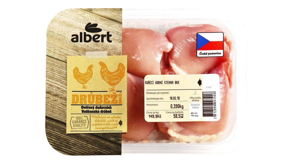 Kuřecí horní stehna bez kosti a kůže