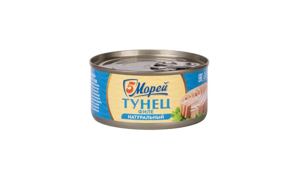 Тунец 5 МОРЕЙ Натуральный филе 185г ж/б