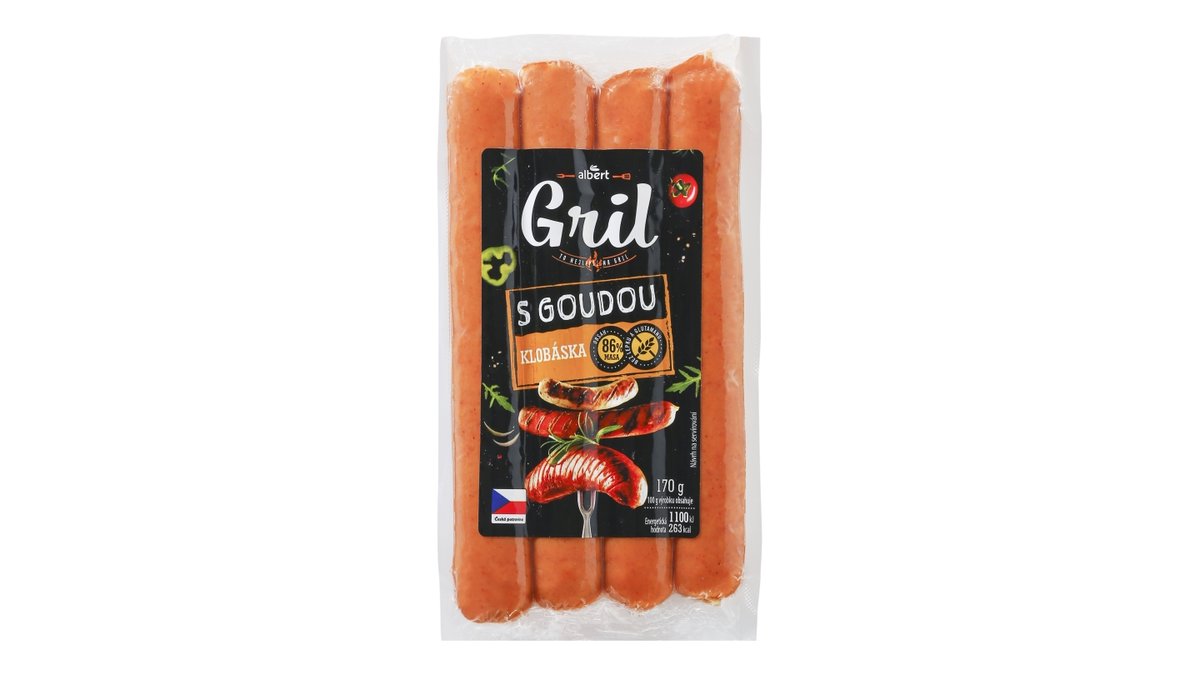 Albert Klobásy se sýrem gouda
