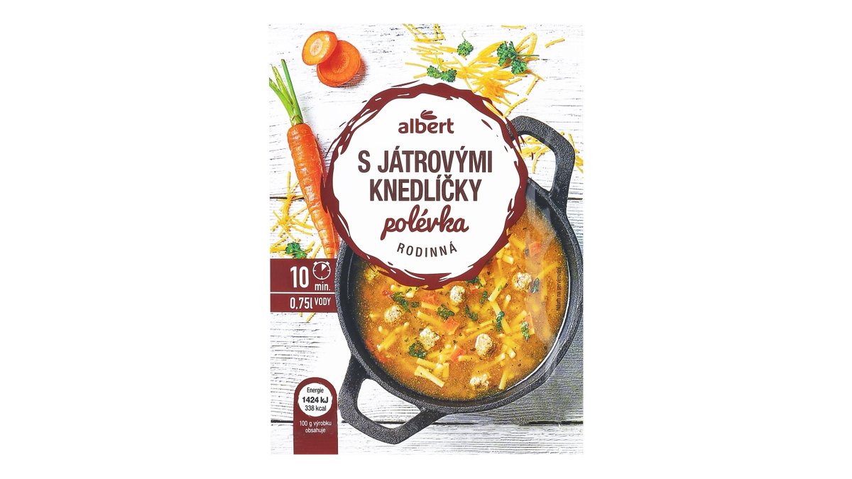 Albert polévka rodinná s játrovými knedlíčky