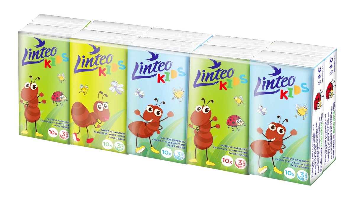 Linteo Kids papírové kapesníky 3 vrstvy