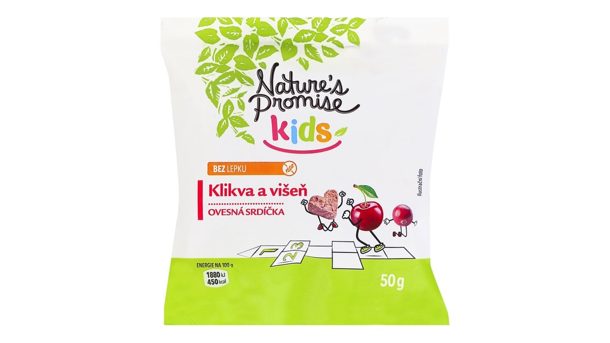 Nature's Promise Kids Srdíčka, Klikva bez lepku