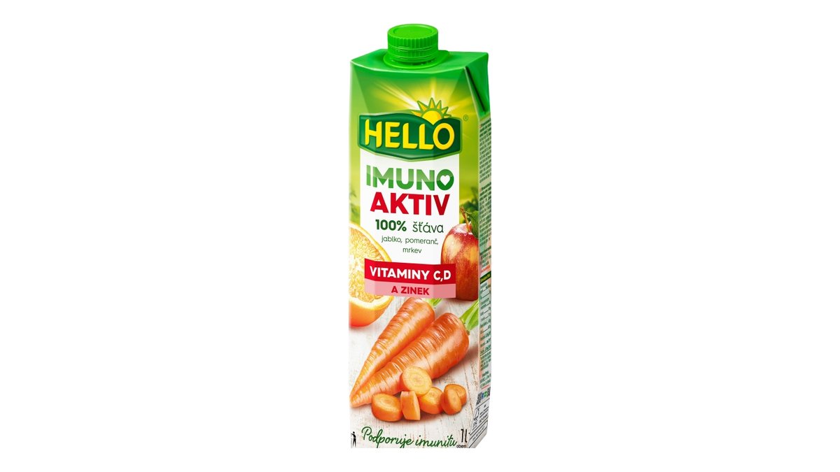 Hello Imuno 100% mrkev, jablko, pomeranč