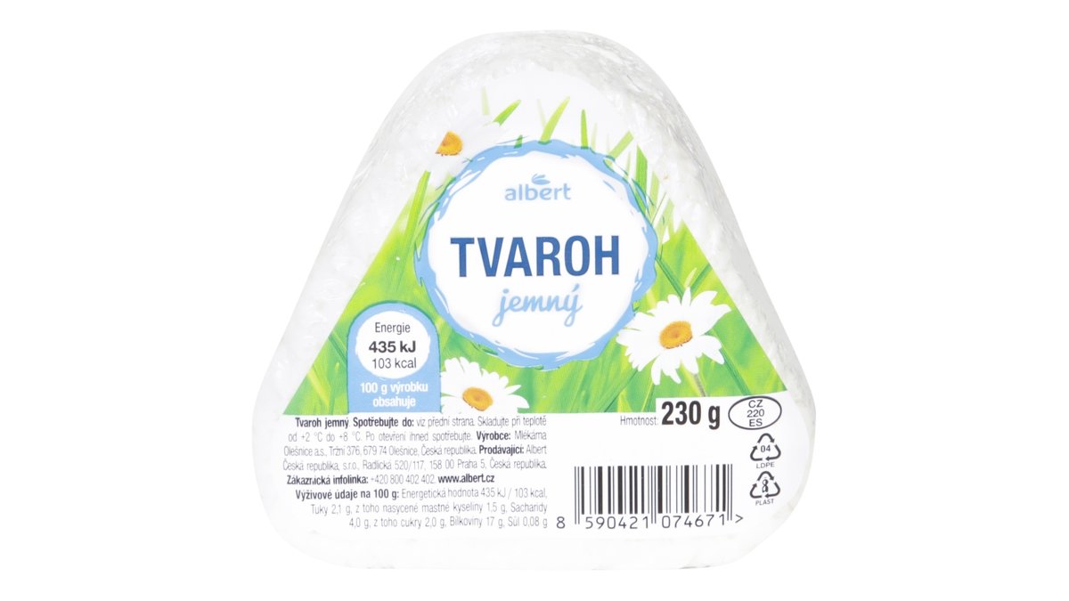 Albert Tvaroh jemný trojúhelník