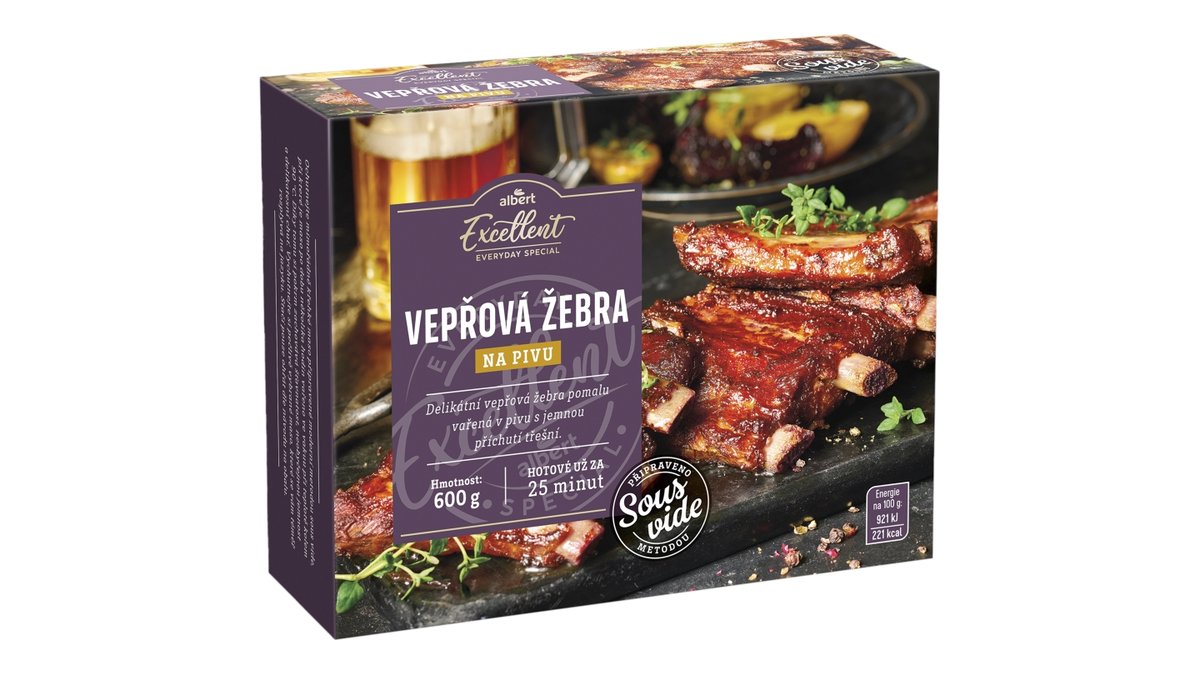 Albert Excellent SousVide vepřová žebra na pivu