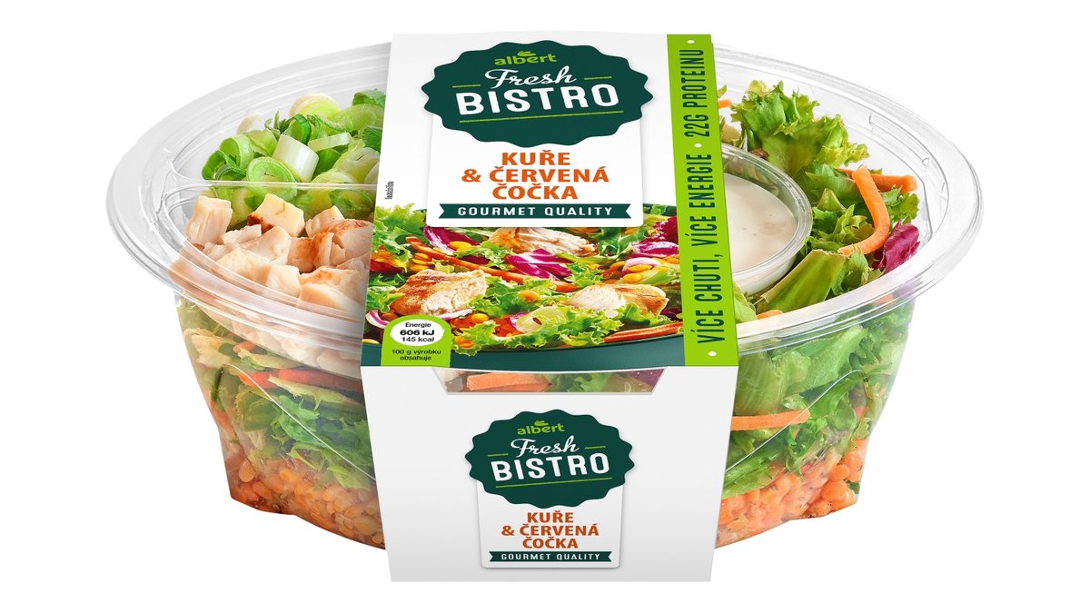 Fresh Bistro salát kuře a červená čočka