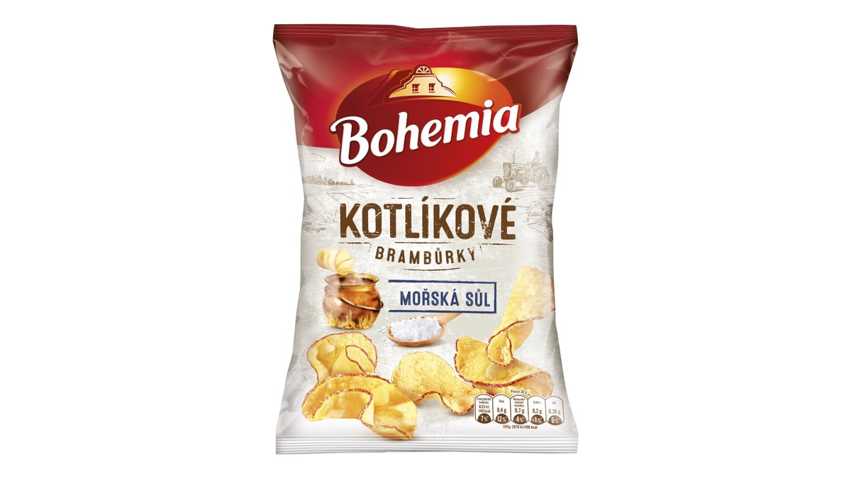 Bohemia kotlíkové brambůrky mořská sůl