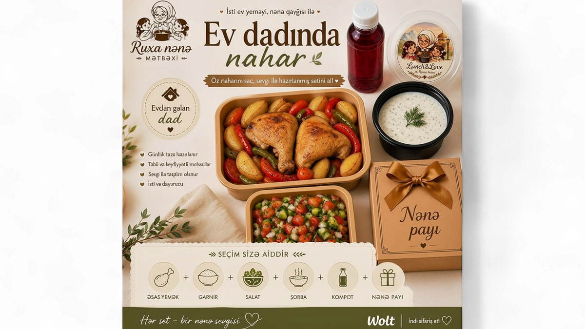 Lunch & Love by Ruxa Nənə | Wolt | Çatdırılma | Bakı