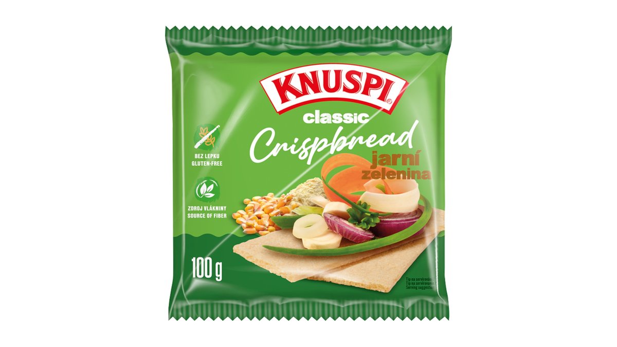 Knuspi chrumkavý chlieb jarná zelenina, bezlepkový, 100 g