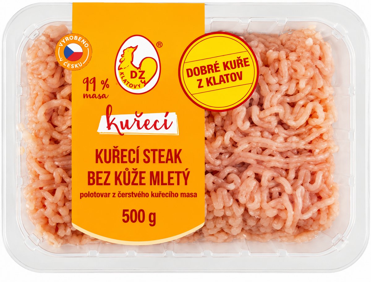 DZK Kuřecí steak bez kůže mletý 500 g