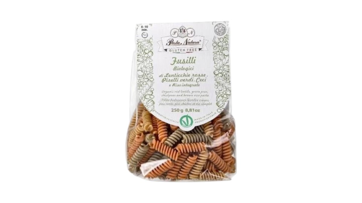 TROJFAREBNÉ CESTOVINY S RYŽOU A STRUKOVINAMI - FUSILLI
