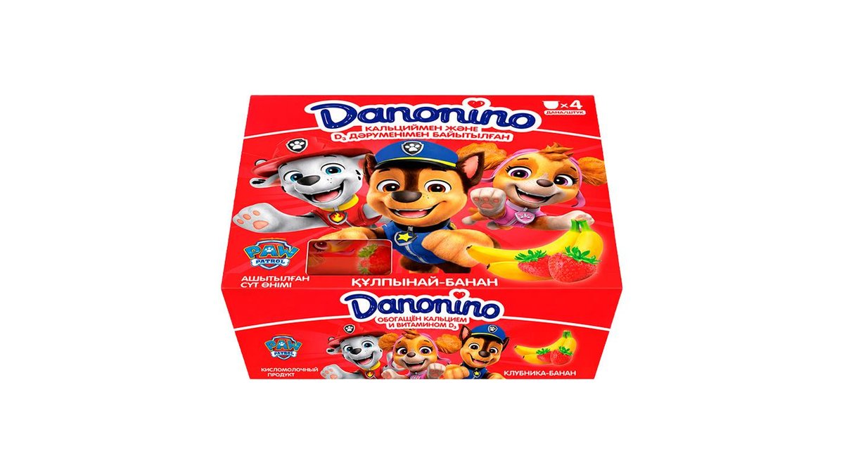Йогурт DANONE Danonino Клубника и банан 4Х45г