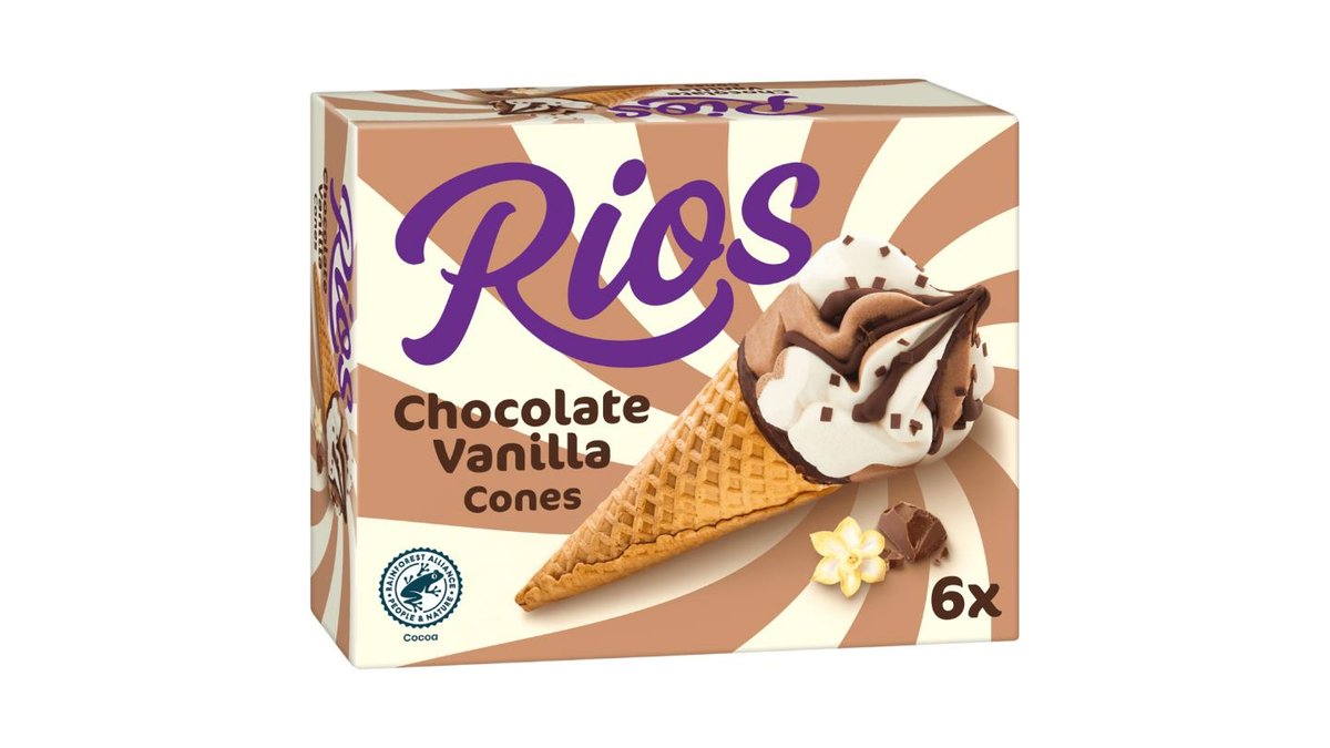 Rios Zmrzlina s příchutí bourbon vanilky a čokoládovou příchutí 6 x 120ml (720ml)