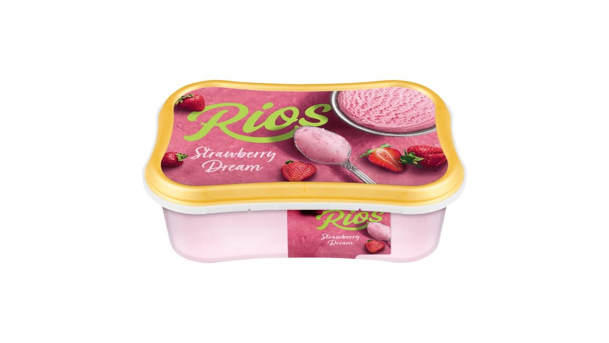 Rios Mražený krém mléčný jahodový 1000ml