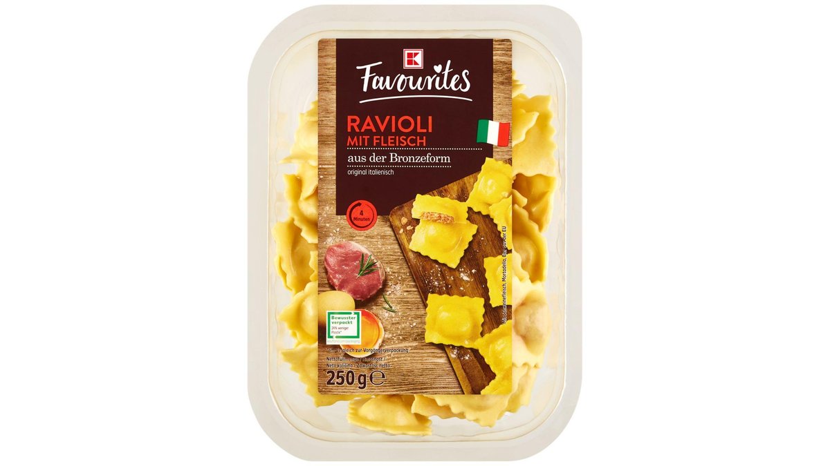 K-Favourites Ravioli plněné masem, chlazené 250 g