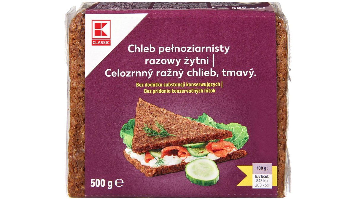 K-Classic Chléb černý celozrnný žitný 500 g
