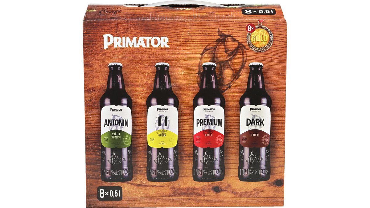 Primátor 8 zlatých Pivo multipack 8x0,5l