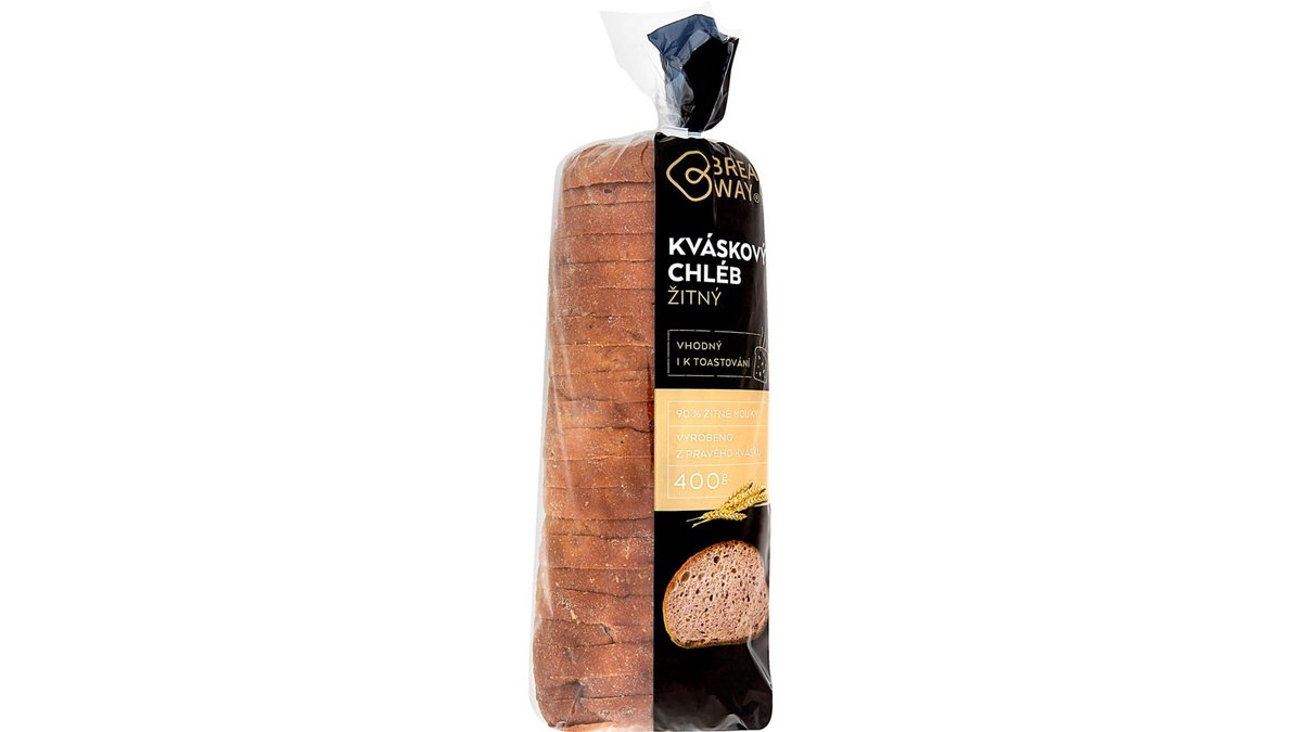 Kváskový tousťáček žitný krájený, balený 400 g