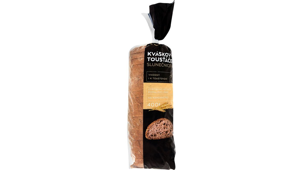 Kváskový tousťáček slunečnicový krájený, balený 400 g
