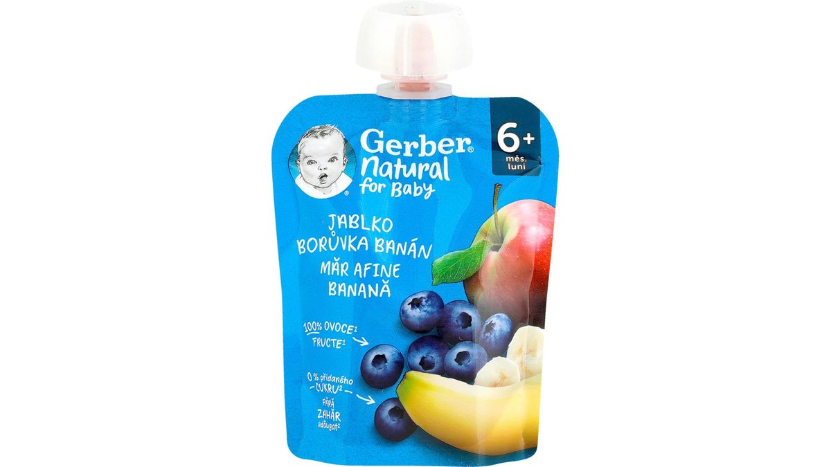 Gerber Ovocná přesnídávka s borůvkami, jablky 90 g