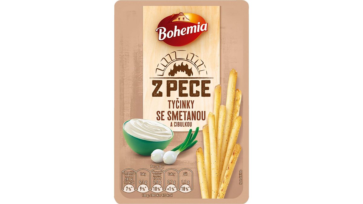 Bohemia Trvanlivé tyčinky smetanou a cibulkou 80 g